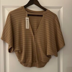 Magnolia Tan Striped Crop Top